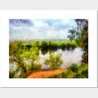 Landscape with a river Posters and Art